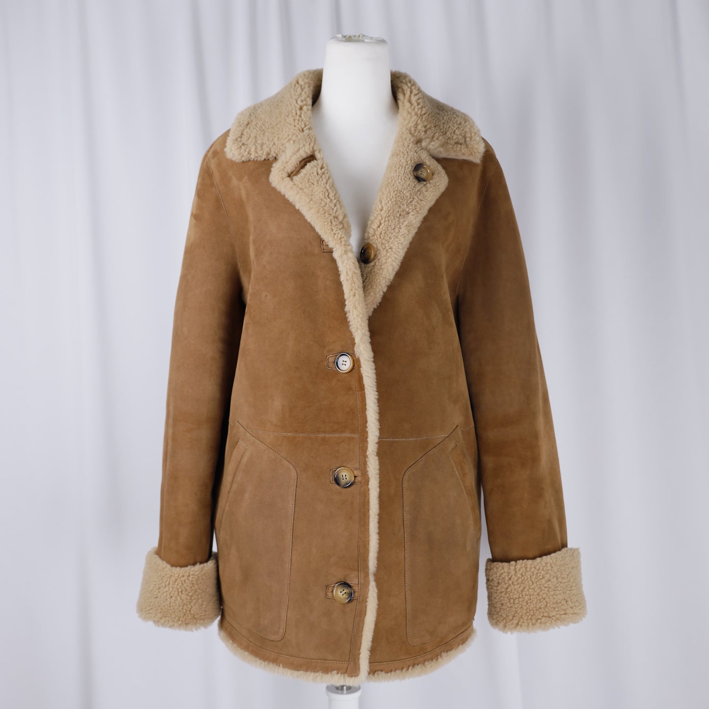 Lammfelljacke in camel
