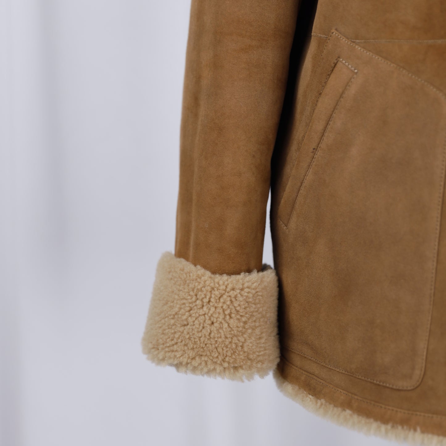 Lammfelljacke in camel