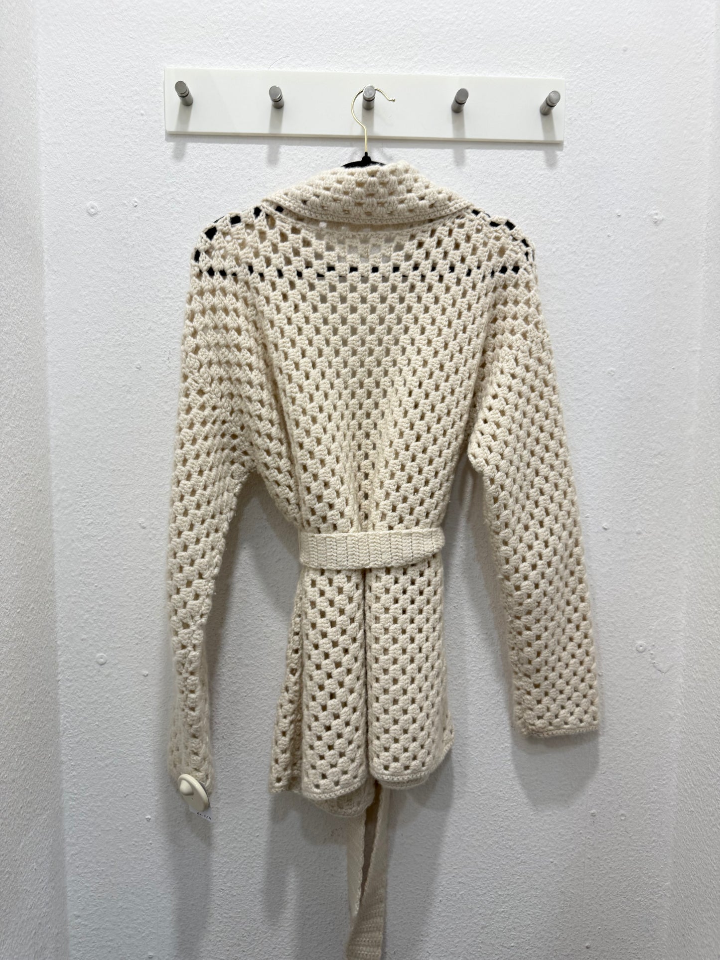 Wollcardigan mit Bindegürtel